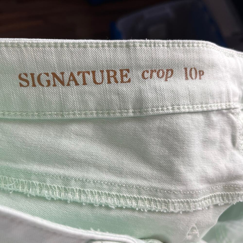 Talbots Signature Crop Light Green Denim Jeans 10P Coastal Cowgirl Western - Picture 5 of 6